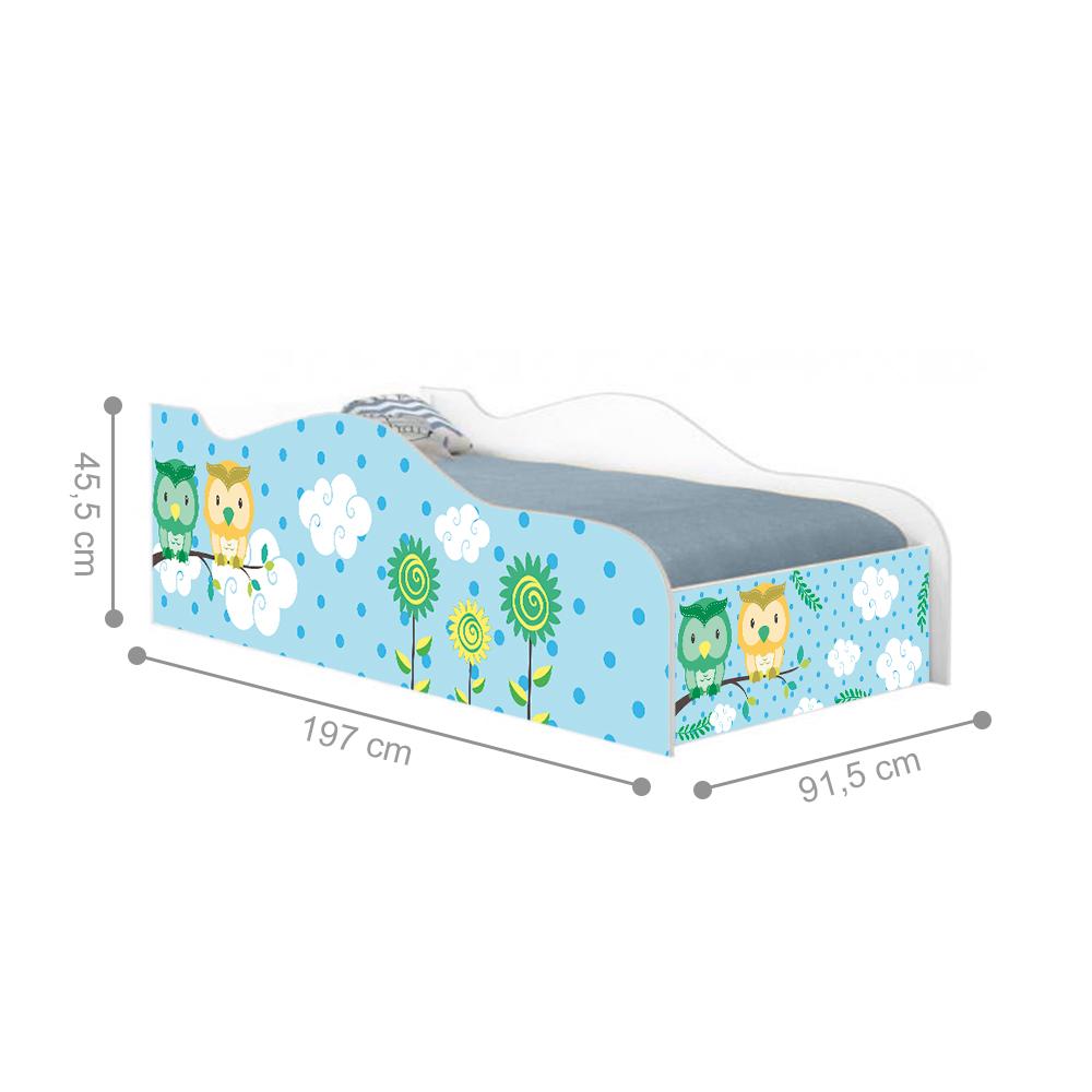 Cama Fun Corujinhas Solteiro Com Colchão