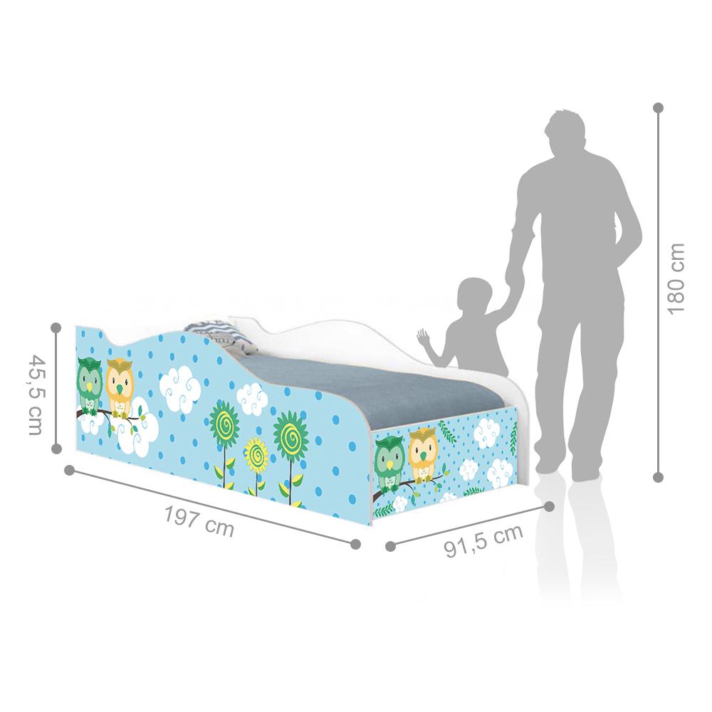 Cama Fun Corujinhas Solteiro Com Colchão
