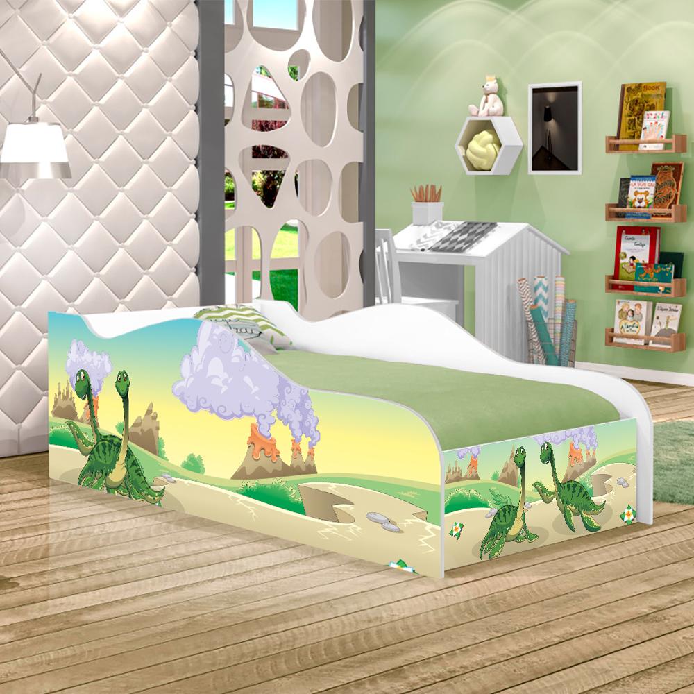 Cama Fun Dinossauro Irmãos Solteiro Com Colchão