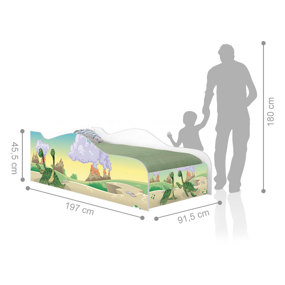 Cama Fun Dinossauro Irmãos Solteiro Com Colchão
