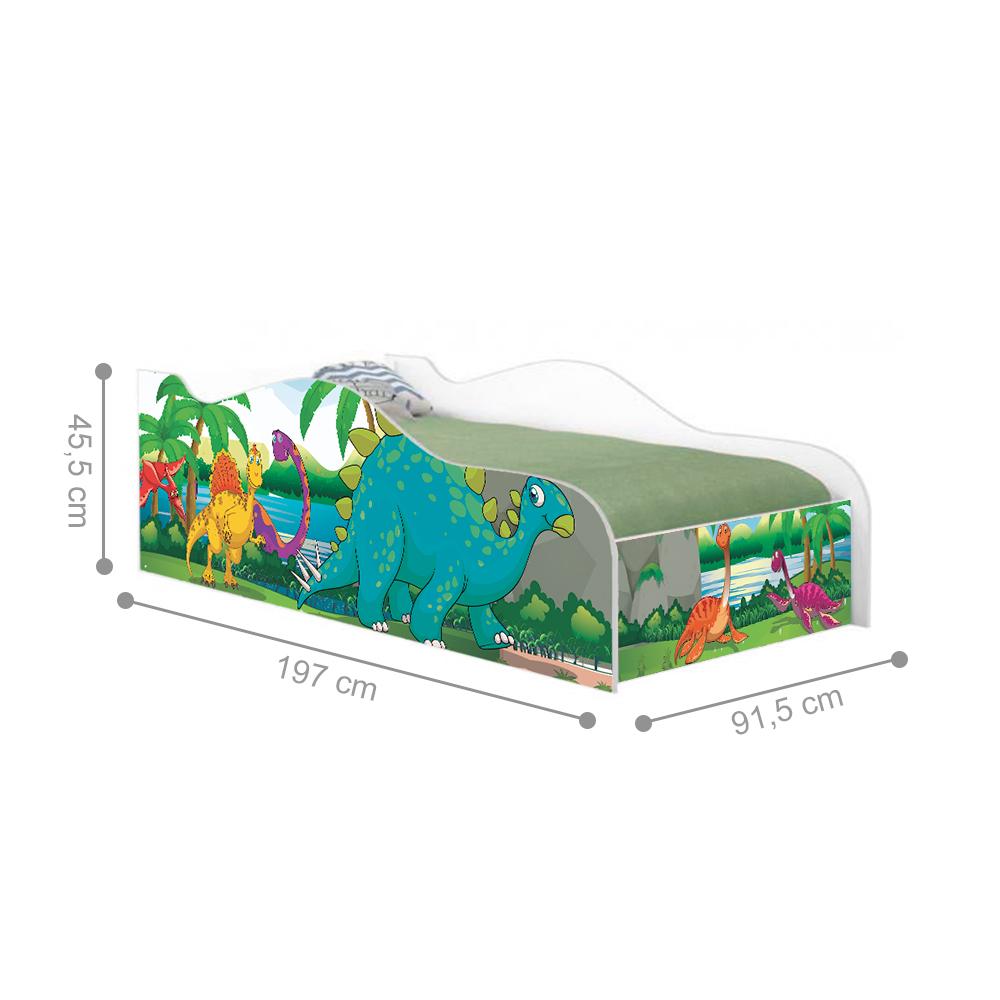 Cama Fun Dinossauro no Lago Solteiro Com Colchão