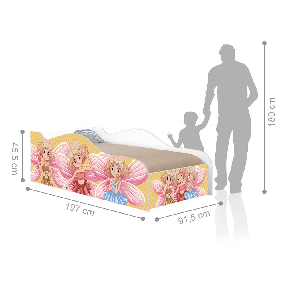 Cama Fun Fadinhas Coloridas Solteiro Com Colchão