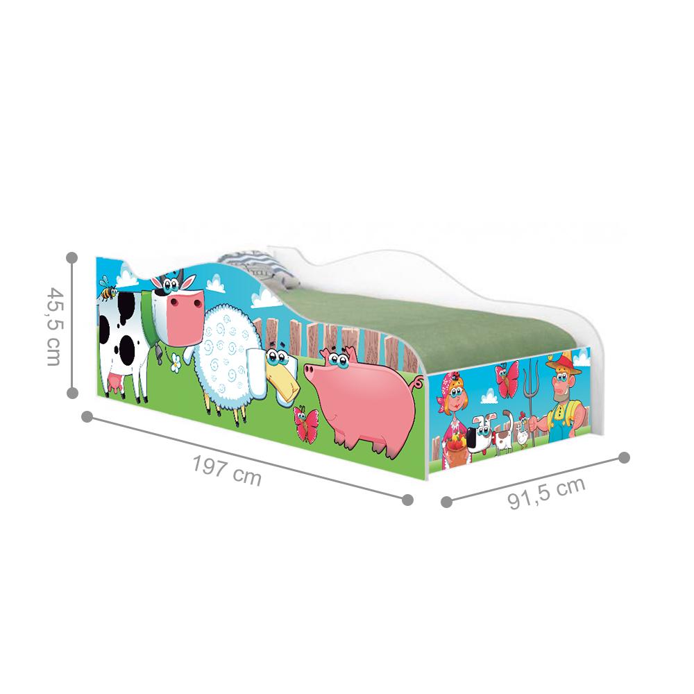 Cama Fun Fazendinha e Vaquinha Solteiro Com Colchão