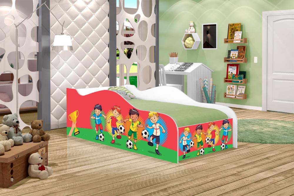 Cama Fun Futebol Meninos Solteiro Com Colchão
