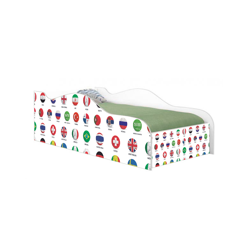 Cama Fun Futebol Seleção Solteiro Com Colchão