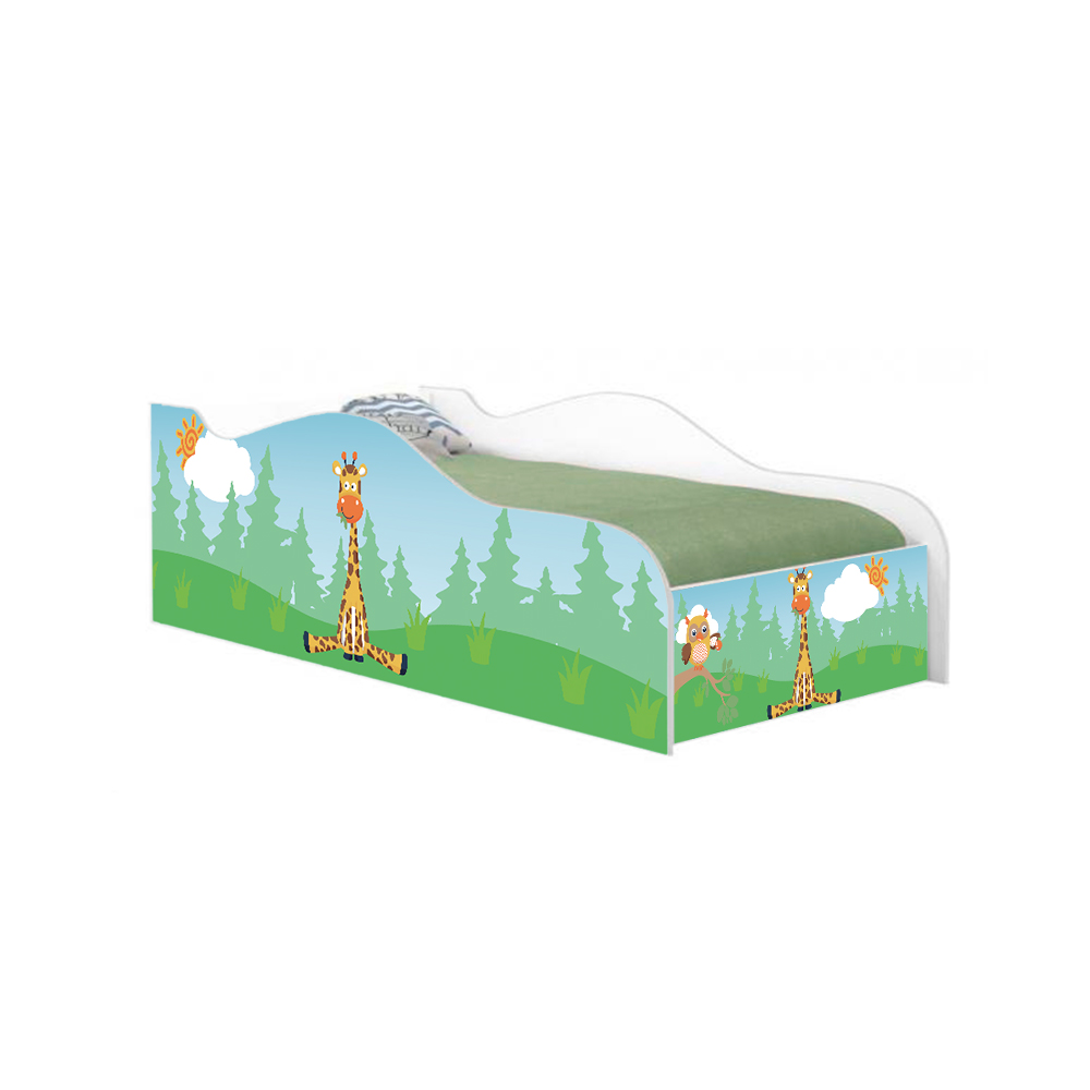 Cama Fun Girafa e Coruja Solteiro Com Colchão