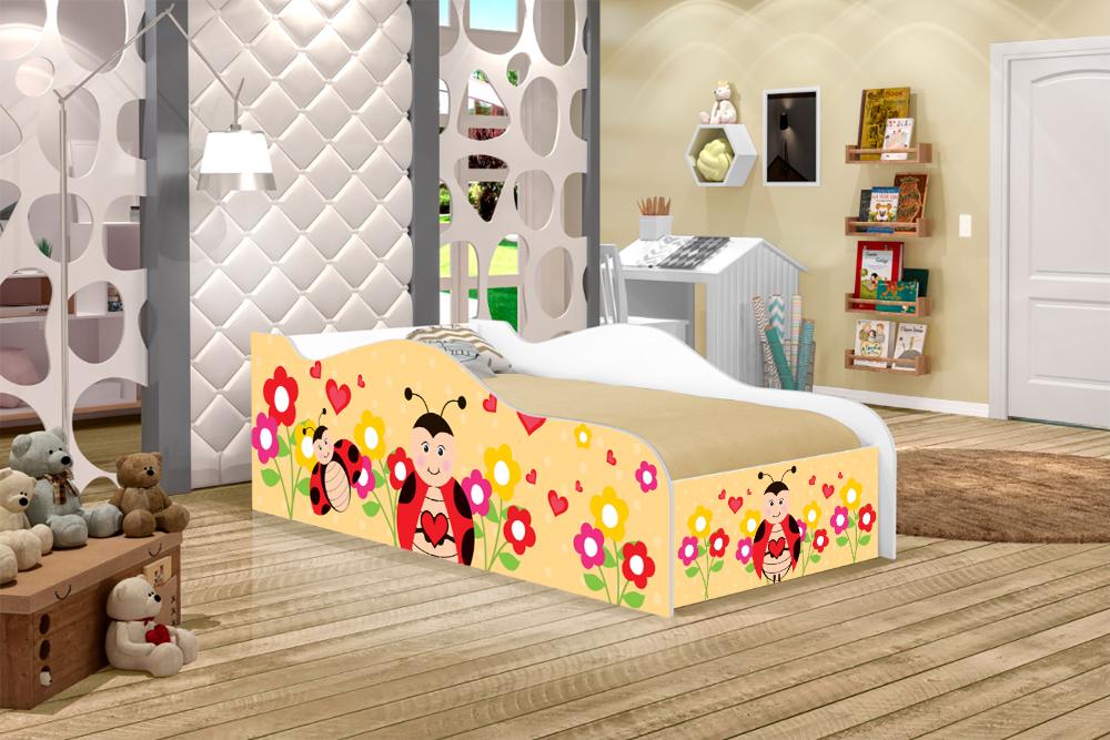 Cama Fun Joaninha Solteiro Com Colchão