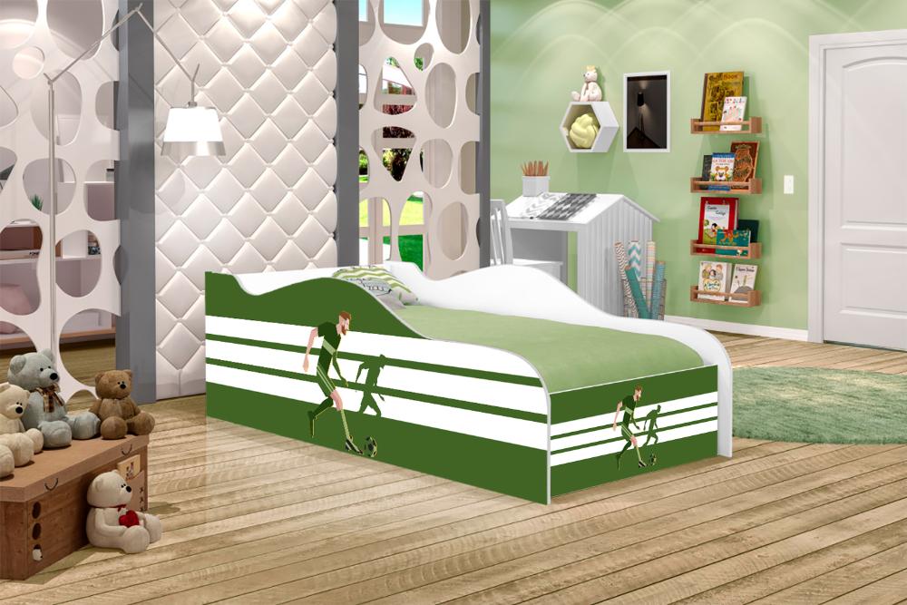Cama Fun Jogador de Futebol Solteiro Com Colchão