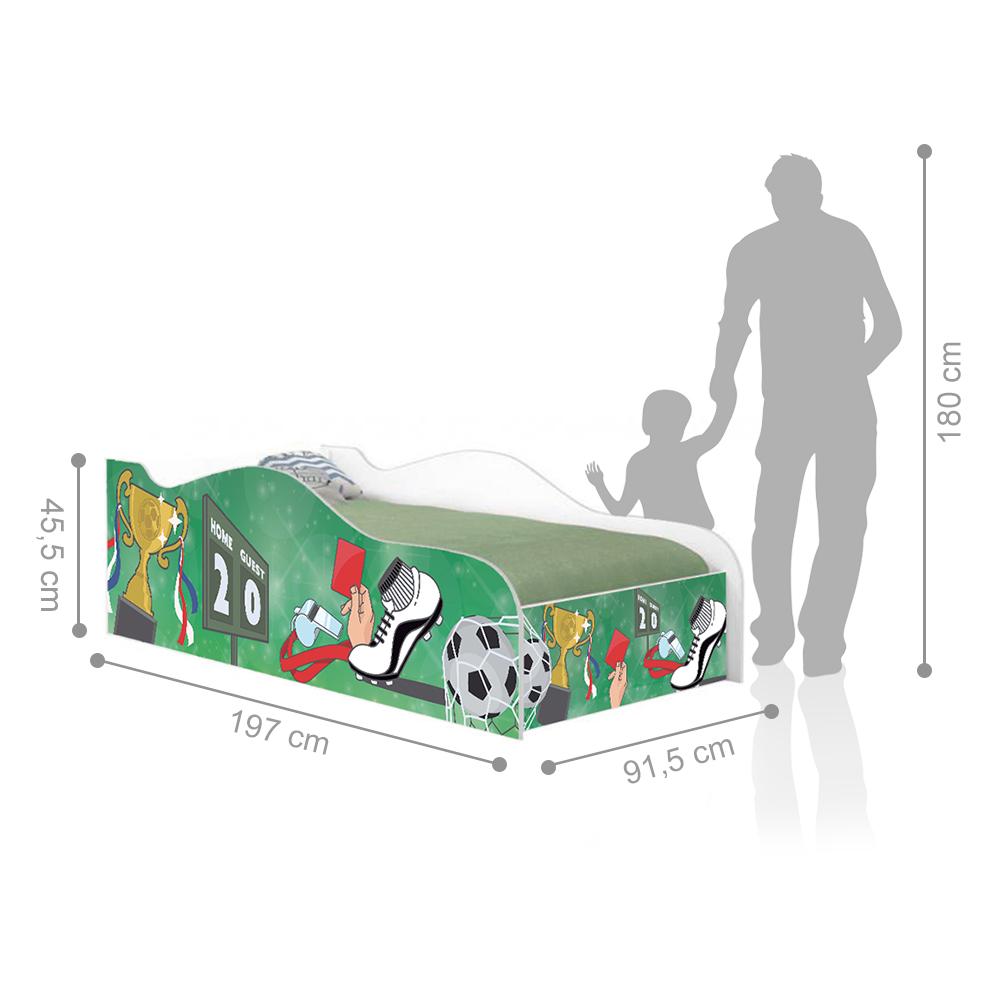 Cama Fun Partida de Futebol Solteiro Com Colchão