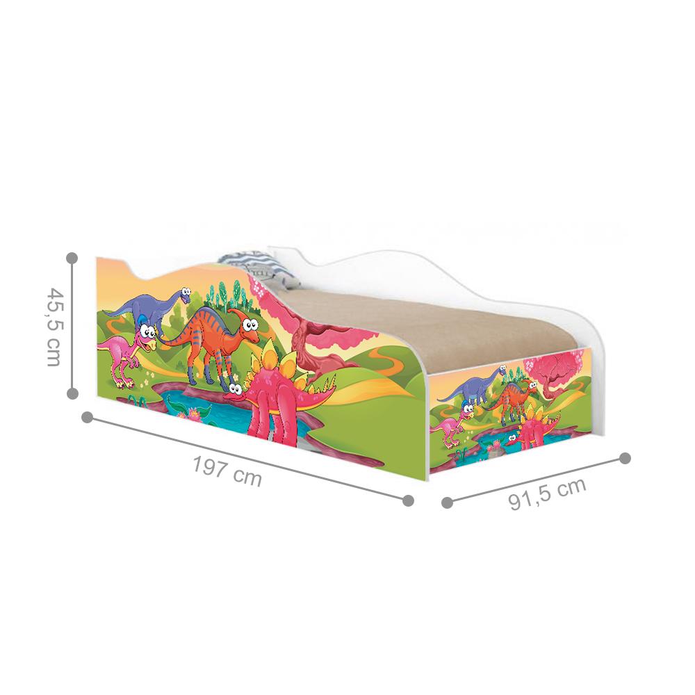 Cama Fun Planeta Dinossauro Solteiro Com Colchão