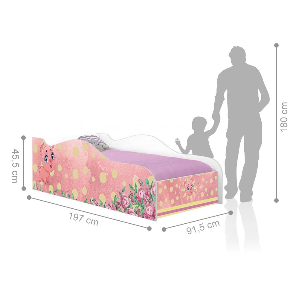 Cama Fun Porquinho Pig Solteiro Com Colchão