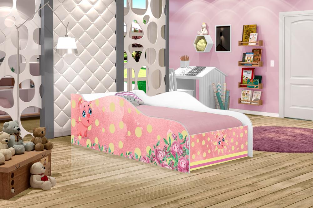 Cama Fun Porquinho Pig Solteiro Com Colchão