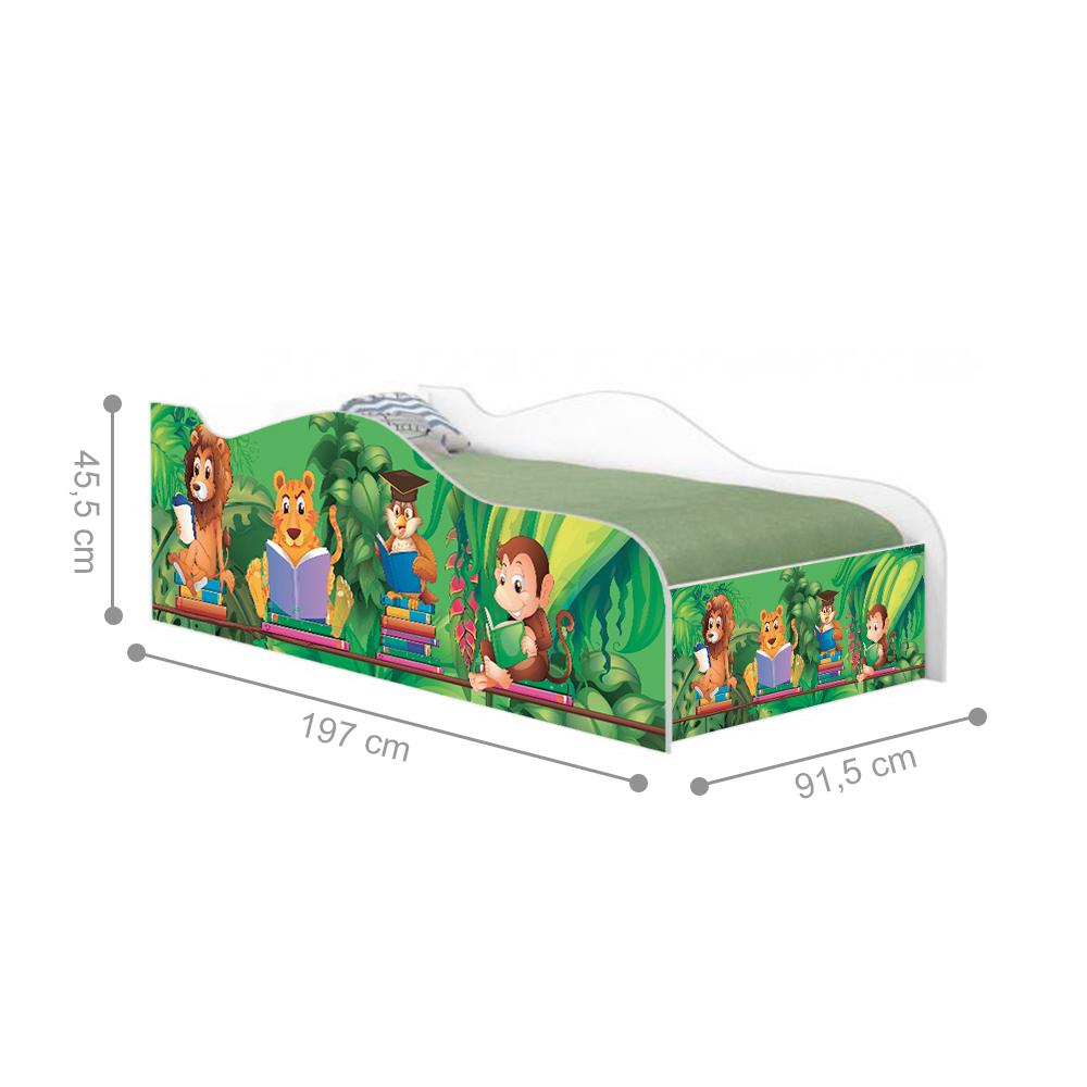 Cama Fun Safari e Zoológico Solteiro Com Colchão