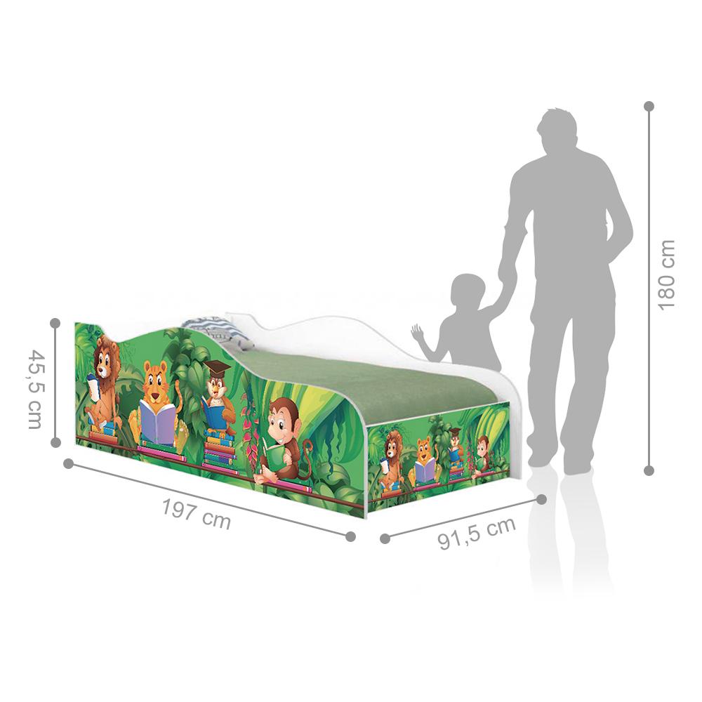 Cama Fun Safari e Zoológico Solteiro Com Colchão