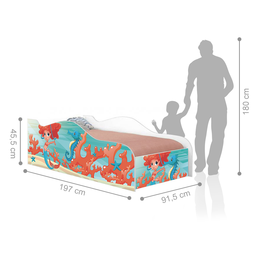 Cama Fun Sereia Menina Solteiro Com Colchão
