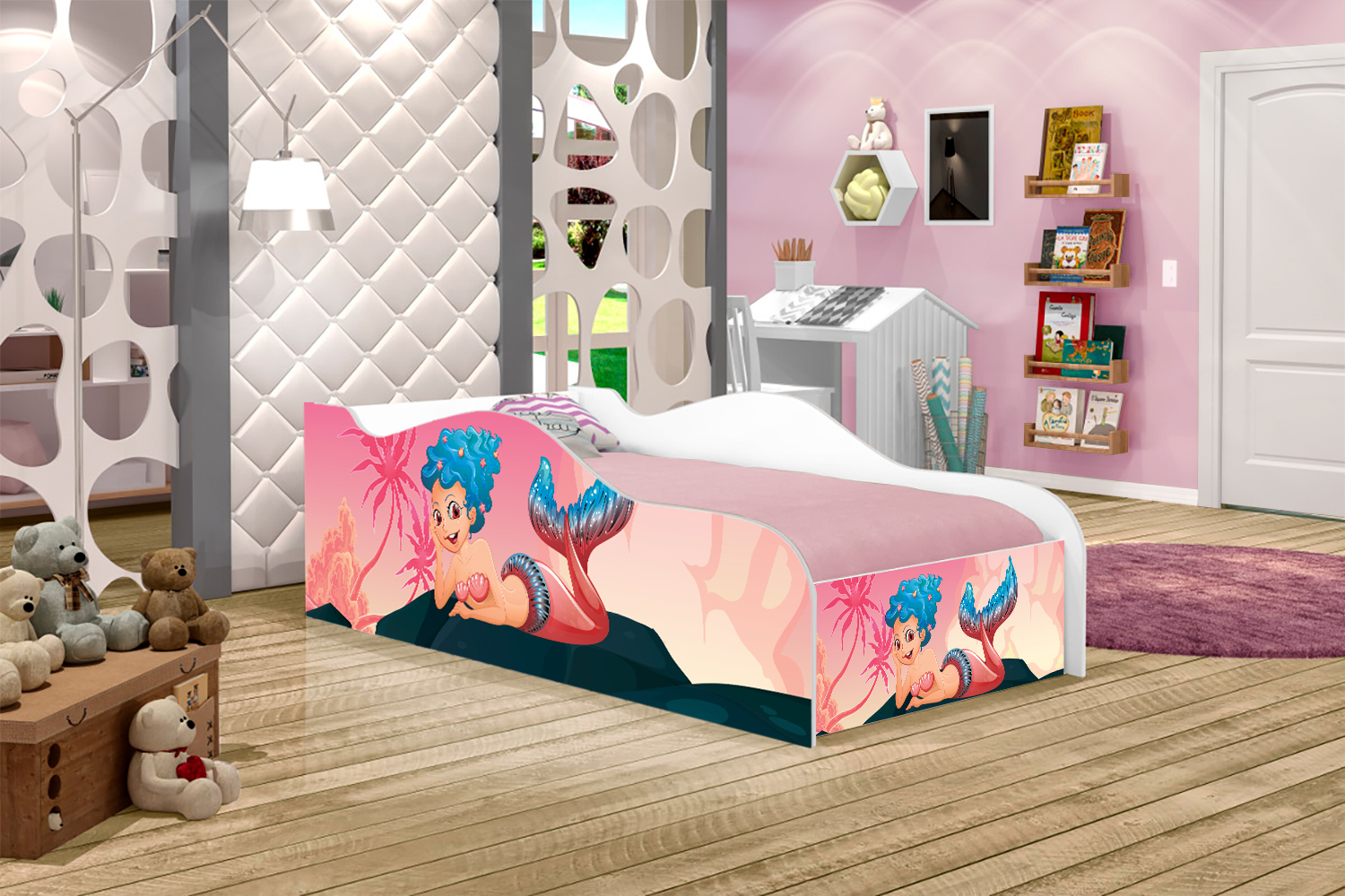 Cama Fun Sereia Nas Pedras Solteiro Com Colchão