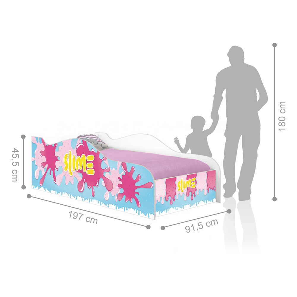 Cama Fun Slime Menina Solteiro Com Colchão