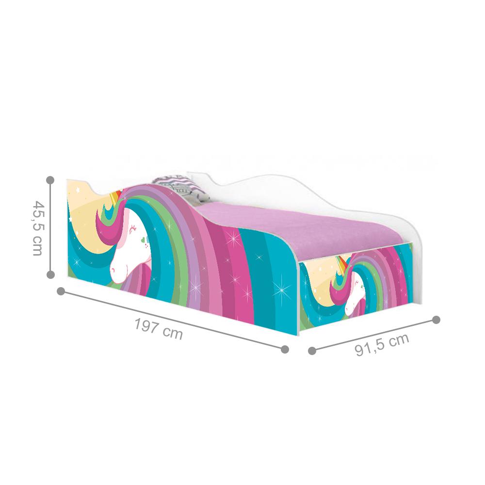 Cama Fun Unicórnio Arco Solteiro Com Colchão