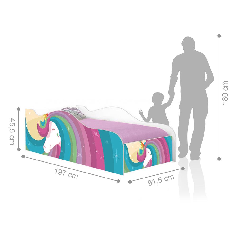 Cama Fun Unicórnio Arco Solteiro Com Colchão