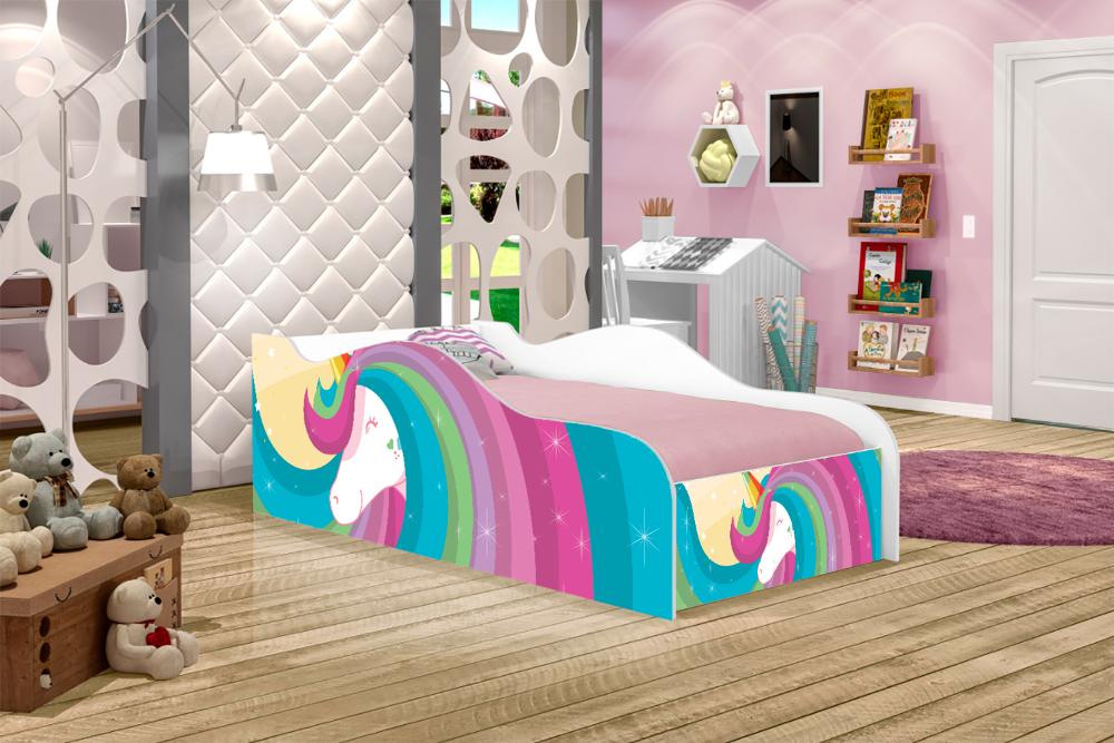 Cama Fun Unicórnio Arco Solteiro Com Colchão