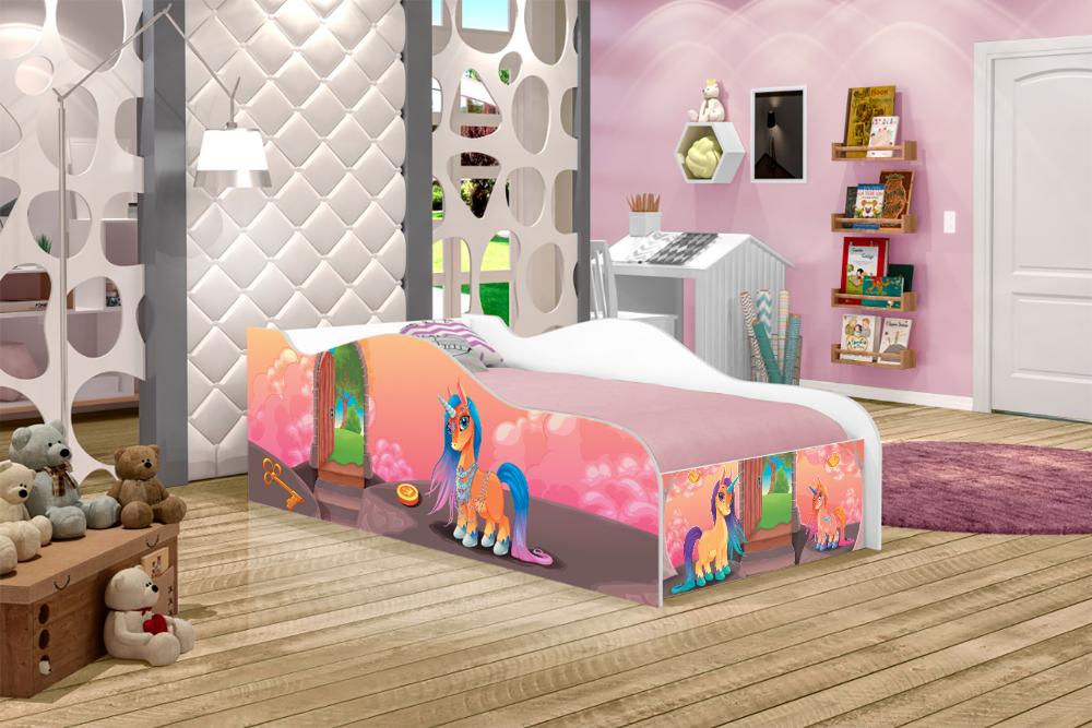 Cama Fun Unicórnio Mágico Solteiro Com Colchão