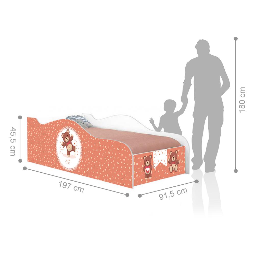 Cama Fun Ursinho de Pelúcia Solteiro Com Colchão