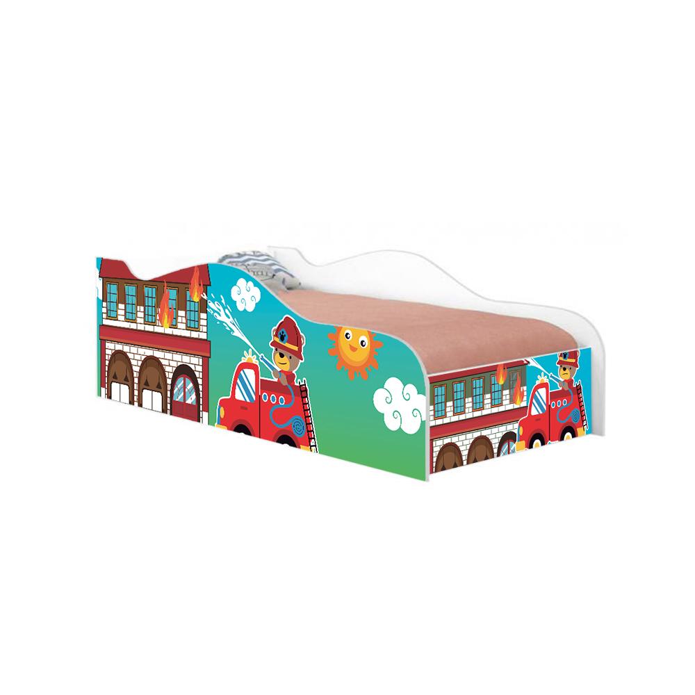 Cama Fun Usinho Bombeiro Solteiro Com Colchão