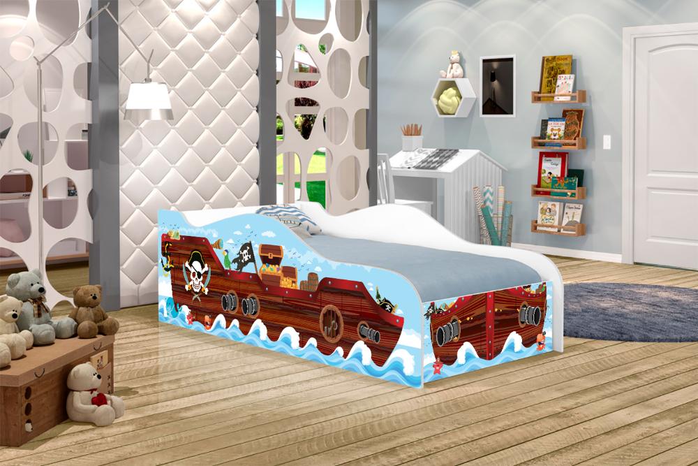 Cama Infantil Adesivada Divertida Quarto Menino Menina - Infantil - Barco