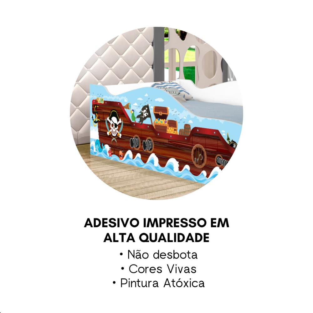 Cama Infantil Adesivada Divertida Quarto Menino Menina - Infantil - Barco