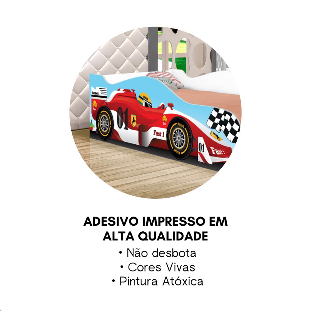 Cama Infantil Adesivada Divertida Quarto Menino Menina - Infantil - Formula 1