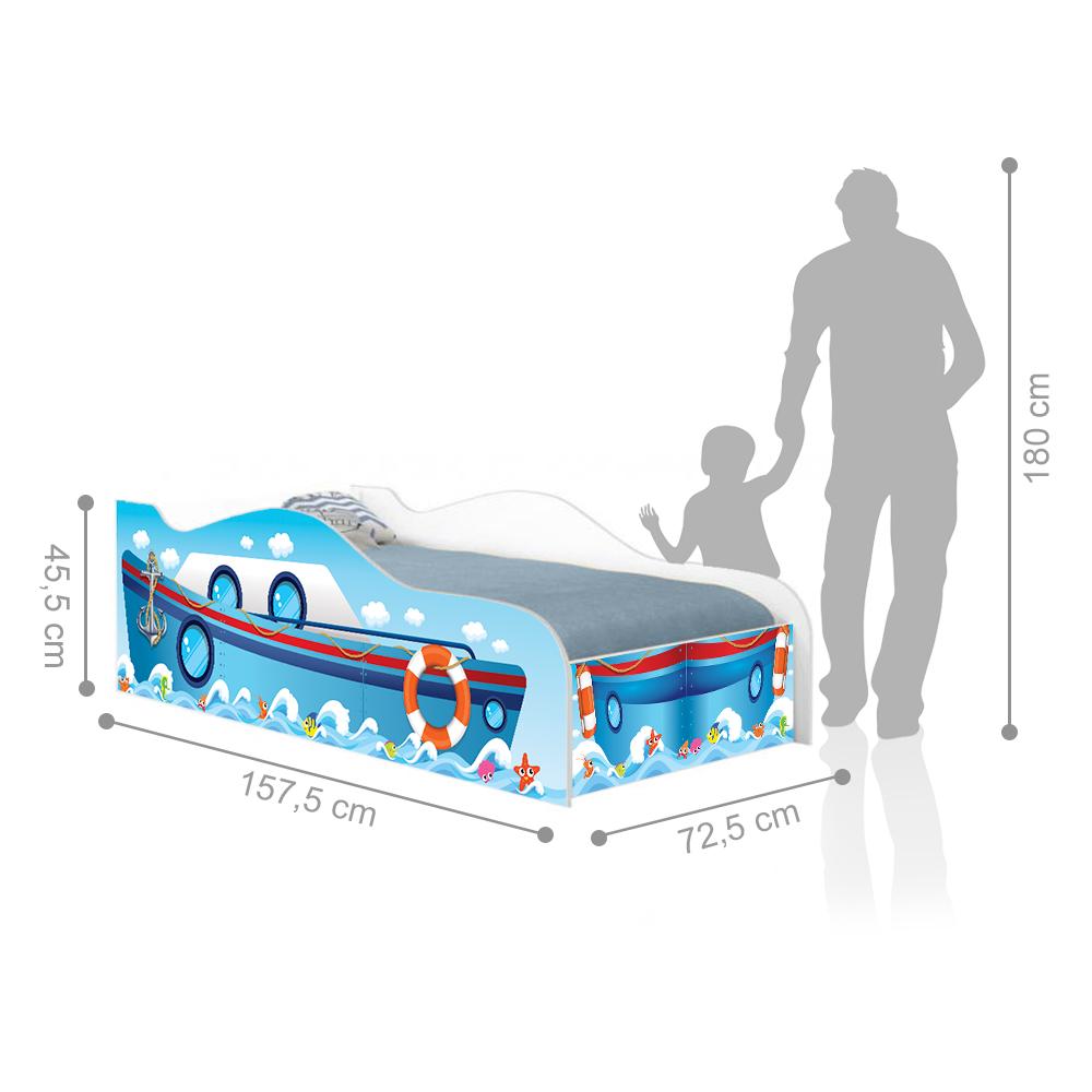 Cama Infantil Adesivada Divertida Quarto Menino Menina - Infantil - Navio