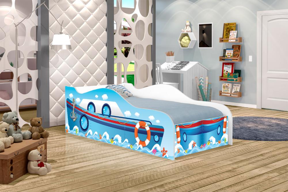 Cama Infantil Adesivada Divertida Quarto Menino Menina - Infantil - Navio