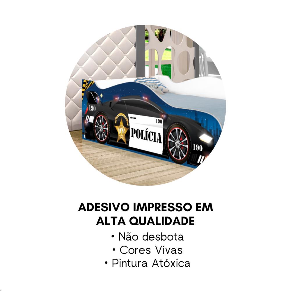 Cama Infantil Adesivada Divertida Quarto Menino Menina - Infantil - Polícia Baby