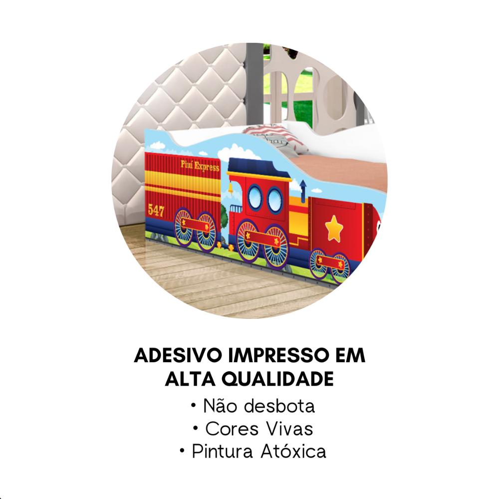 Cama Infantil Adesivada Divertida Quarto Menino Menina - Infantil - Trenzinho