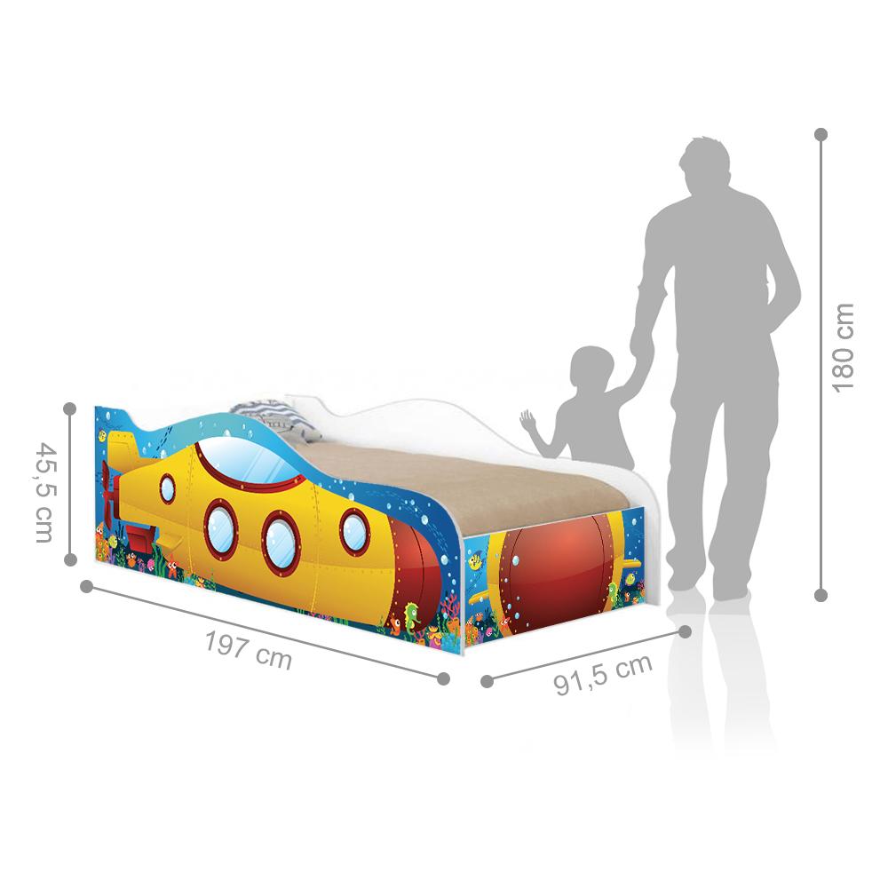 Cama Infantil Adesivada Divertida Quarto Menino Menina - Solteiro - Submarino