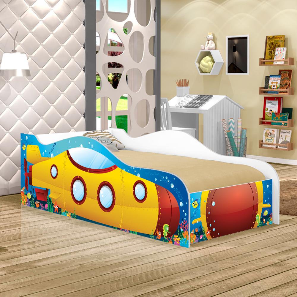 Cama Infantil Adesivada Divertida Quarto Menino Menina - Solteiro - Submarino