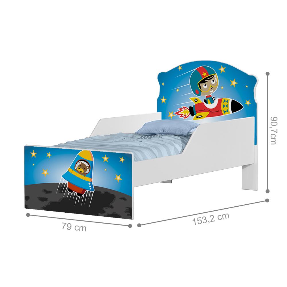 Cama Infantil Astro no Espaço Com Colchão