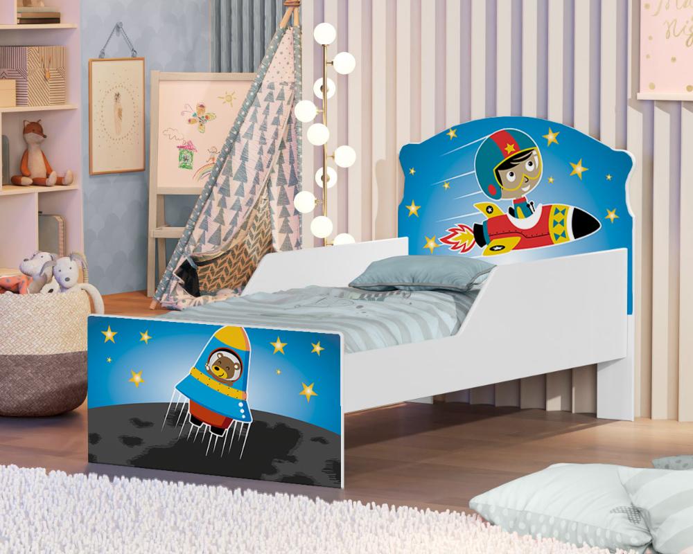 Cama Infantil Astro no Espaço Com Colchão