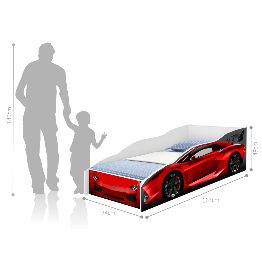 Cama Infantil Carro Vermelho com Colchão