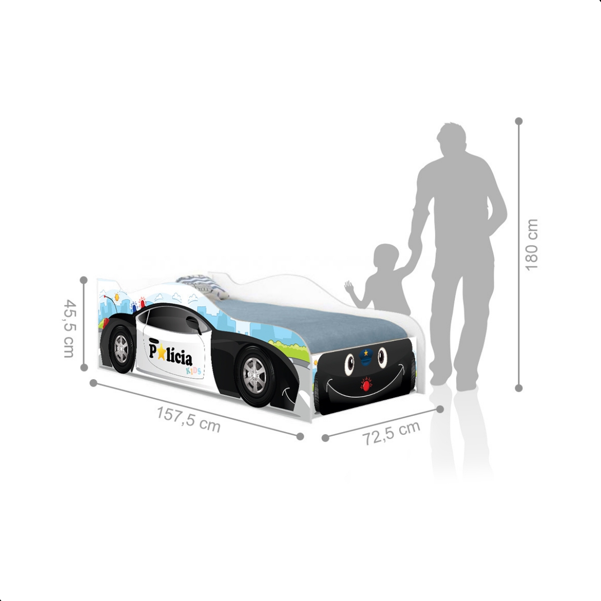 Cama Infantil Kids Speciale Com Colchão - Polícia Baby