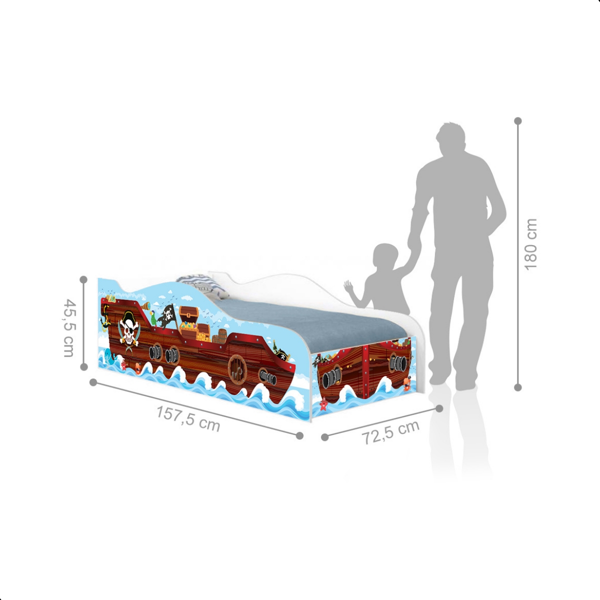 Cama Infantil Kids Speciale Com Colchão - navio pirata