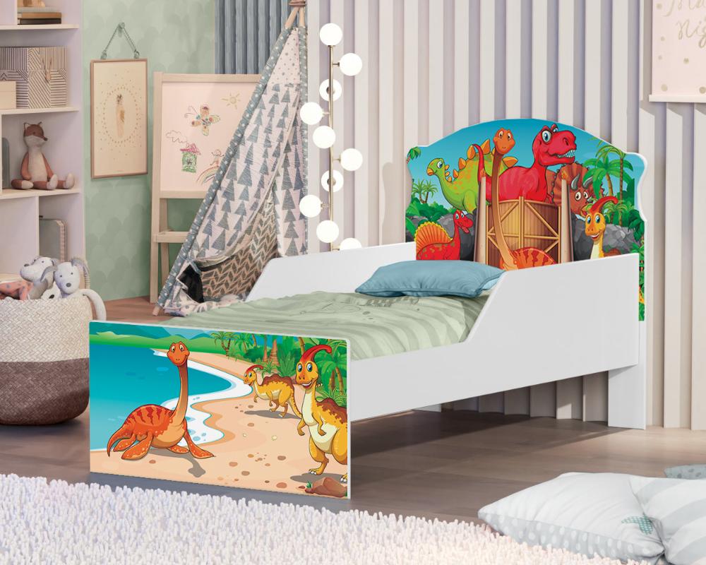 Cama Infantil Mundo dos Dinos Com Colchão