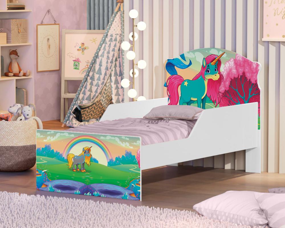 Cama Infantil Paraiso Unicórnio Com Colchão