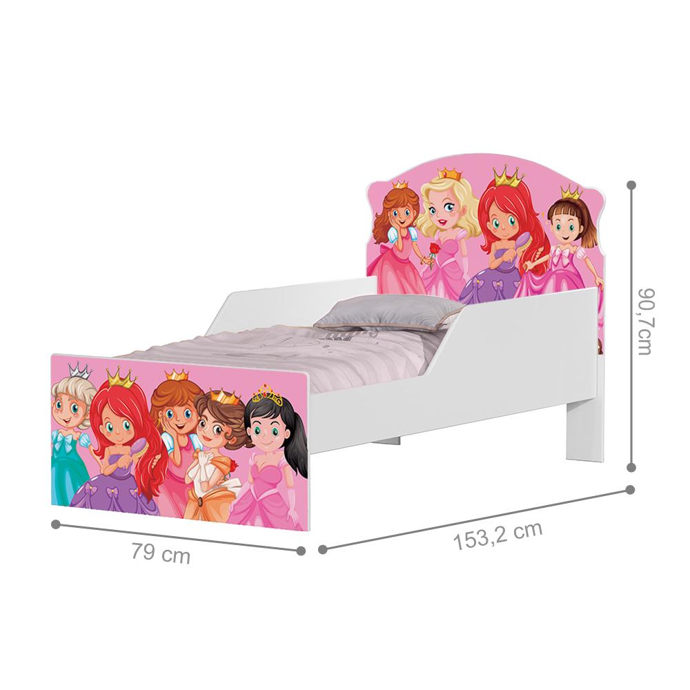 Cama Infantil Turma das Princesas Com Colchão
