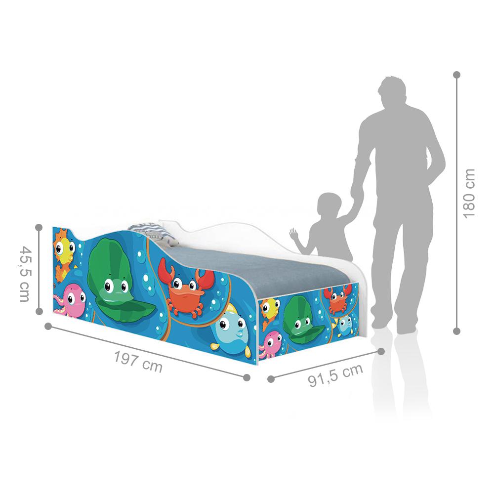 Cama Like Peixinhos Solteiro Com Colchão
