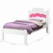 Cama Solteiro Iris Branco Rosa com Colchão