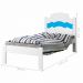 Cama Solteiro Iris Branco e Azul Branco com Colchão