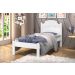 Cama Solteiro Iris Branco e Azul Branco com Colchão