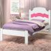 Cama Solteiro Sophia Branco Rosa com Colchão