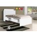 Cama Solteiro Tamires Baú Branco com Gavetas com Colchão